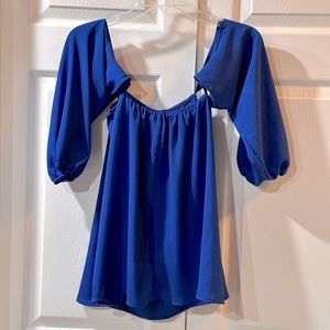 Blue Off Shoulder Top